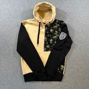Defend Brooklyn Marley Family Hoodie Small Tan Black‎ Weed Leaf Print Sweatshirt